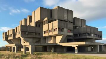 Generative AI, Monumental Brutalism A Towering Presence photo