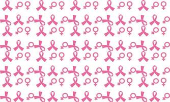 Breast cancer awareness month symbol emblem seamless pattern. vector.Breast cancer awareness pattern vector