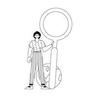 The derision is holding a coke up looking methamphetamine . datum search persecute . moonlight and washcloth analogue vogue. Trendy style, Illustration vector