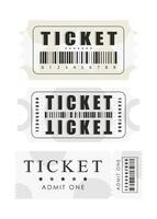 Ticket template set. Pass card design. Isolated on white background. Vector illustration.