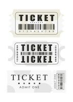 Ticket template set. Pass card design. Isolated on white background. Vector illustration.