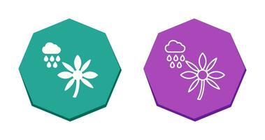 Flower with rain Vector Icon