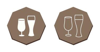 Unique Beer Glasses Vector Icon