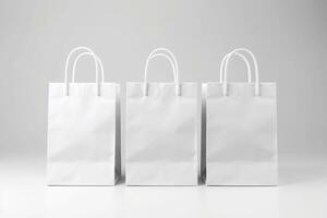 Shopping bag mockup design on white background. Generative AI photo