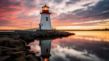 Generative AI, Guiding Beacons Capturing the Timeless Beauty of Coastal Lighthouses photo