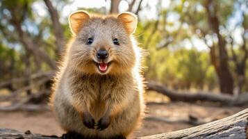 alegre quokka capturar de la naturaleza alegre espíritu foto