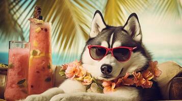 Chillin' Husky Tropical Retreat for a Siberian Canine photo