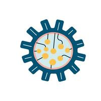 AI settings icon, Gear wheel frame vector