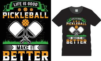 diseño de camiseta de pickleball vector