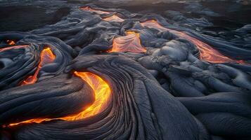 generativo ai, ardiente erupciones capturar el sorprendentes belleza de volcánico paisajes foto