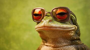 Generative AI, Cool Frog in Stylish Sunglasses photo