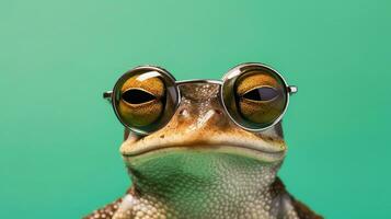 Generative AI, Cool Frog in Stylish Sunglasses photo