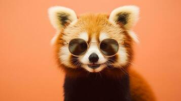 Generative AI, Cool Vibes Red Panda Sporting Sunglasses photo