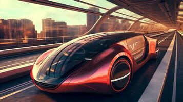 Generative AI, Journey to Tomorrow, Futuristic transportation photo