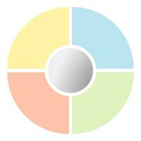 color chart wheel, circular pastel 4 steps. vector