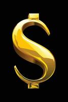 gold dollar sign on black vector