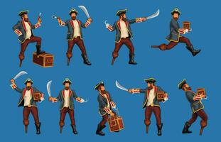 detailed pirate set vector