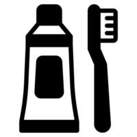 Toothbrush and Toothpaste icon vector