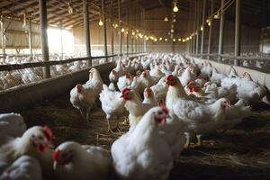 pollo granja para creciente parrilla pollos a el años de uno y un medio meses, ai generativo foto