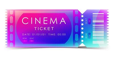 Cinema ticket design. Modern ticket card template. Vector illustration.