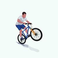 hombre montando en bicicleta vector