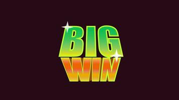 big win glow and sparkel game, promo. animation with alpha channel video