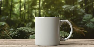 White Mug mockup. Generative AI photo