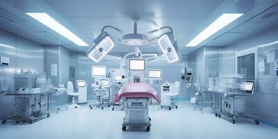 minimalistic design Interior of operating room in modern clinic. AI Generative photo