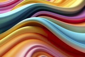 Abstract 3D Render. Colorful Background Design with Soft, Wavy Waves. Modern Abstract Wave Background. AI Generative photo