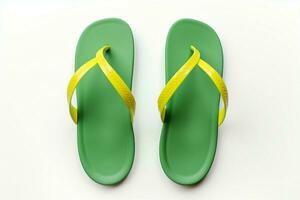 Vacation essential Isolated white flip flop, an icon of leisure and comfort AI Generated photo