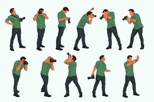 photographer male set vector