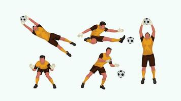 goal keeper set vector