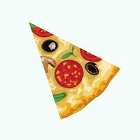 pizza slice top view vector