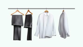 trousers and shirts hanging vector