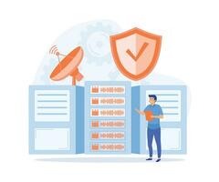 Cyber Security Services to Protect Personal Data.Online Payment Security, Cloud Shared Documents, Server Security,  flat vector modern illustration