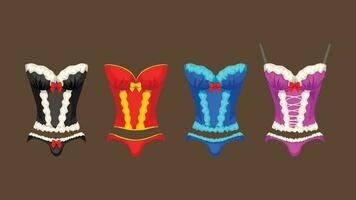 different corset set vector