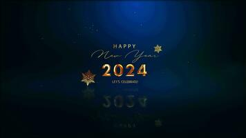 2024 feliz Novo ano vamos comemoro cinematográfico título fundo video