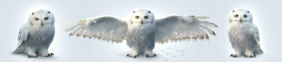 owl on a winter snow background. Generative AI photo