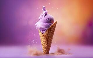 Ice cream abstract background with empty space for text. AI Generative photo