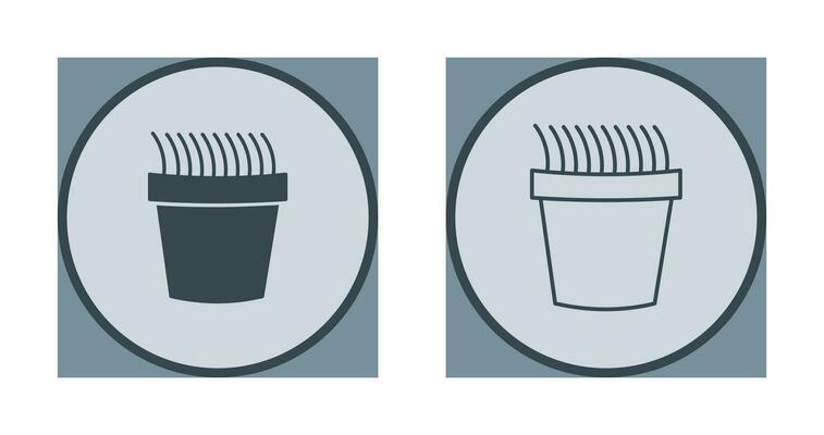 Grass Pot Vector Icon