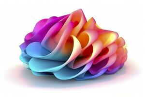 3d colorful volumetric gradient shape isolated on a white background. AI Generative photo