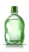 Jelly green, 3D rendering, solid color bottle. AI Generative photo