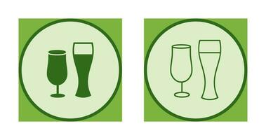 Unique Beer Glasses Vector Icon