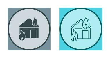 Unique Fire Consuming House Vector Icon