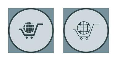 icono de vector de compras globales