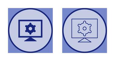 icono de vector de configuración de computadora