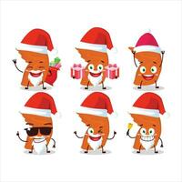 Papa Noel claus emoticones con pollo alas dibujos animados personaje vector