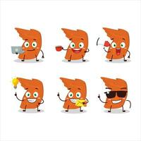 Chicken wings cartoon character with various types of business emoticons vector