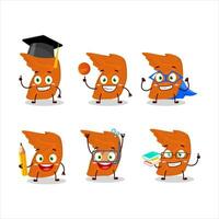 School student of chicken wings cartoon character with various expressions vector