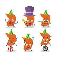 Cartoon character of chicken wings with various circus shows vector